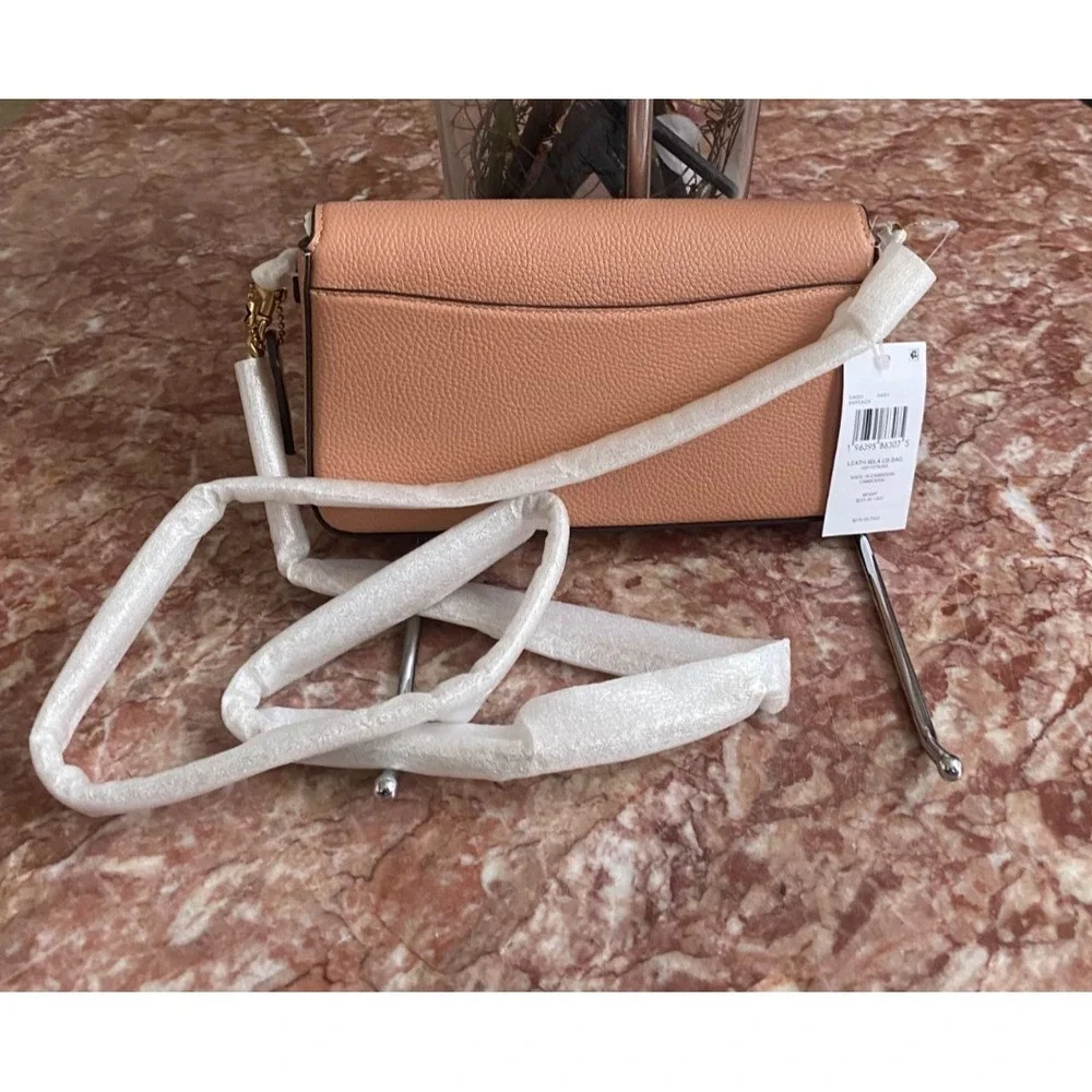 NWT Coach Mila Peach Leather Crossbody Bag with‎ Removable Signature Pouch, $225